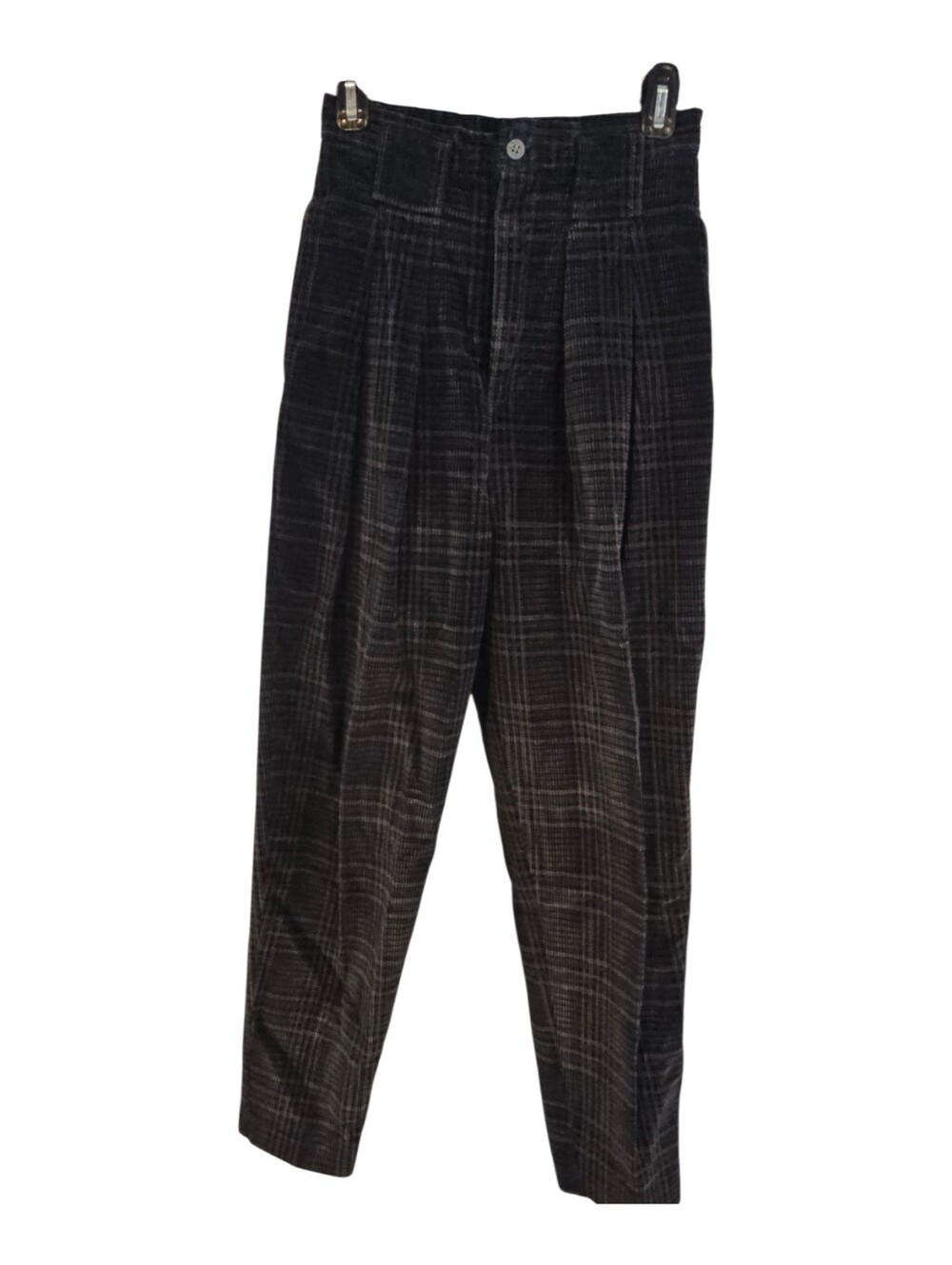 Vintage Palmetto's Size 11 Plaid Corduroy Pants High Rise Tapered Leg